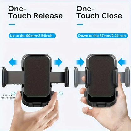 Car Phone Mount Suction Cup Dashboard Windshield Holder Adjustable Extendable Arm One Button Release for GPS Navigation
