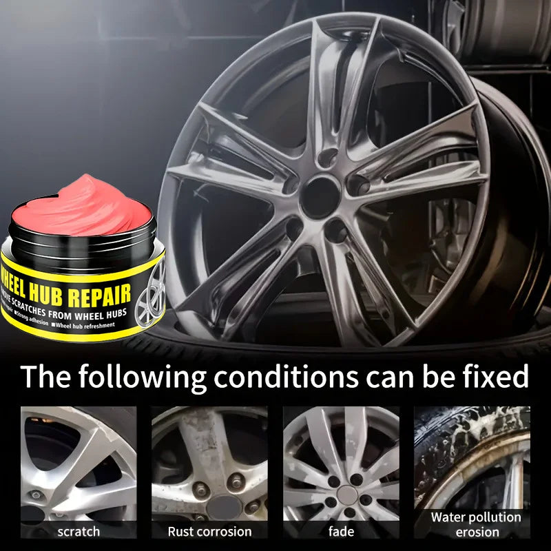 Car Wheel Rim Scratch Refurbishment Paste, Tire Rim Scratch Paint Repair Paste - Black and White Silver Aluminum Alloy Rim Elect