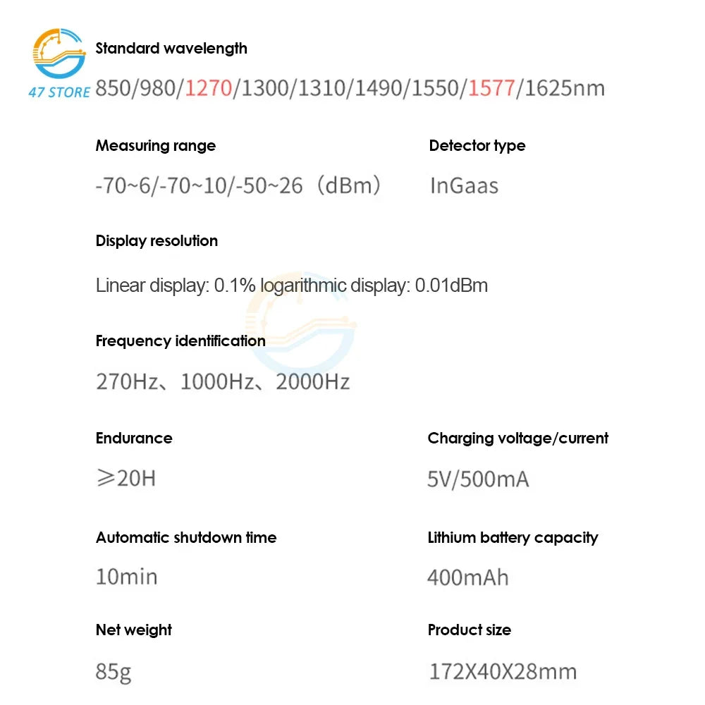G11 Optical Power Meter High Precision Rechargeable Battery Fiber Optic Power Meter 5G FTTH OPM Tester