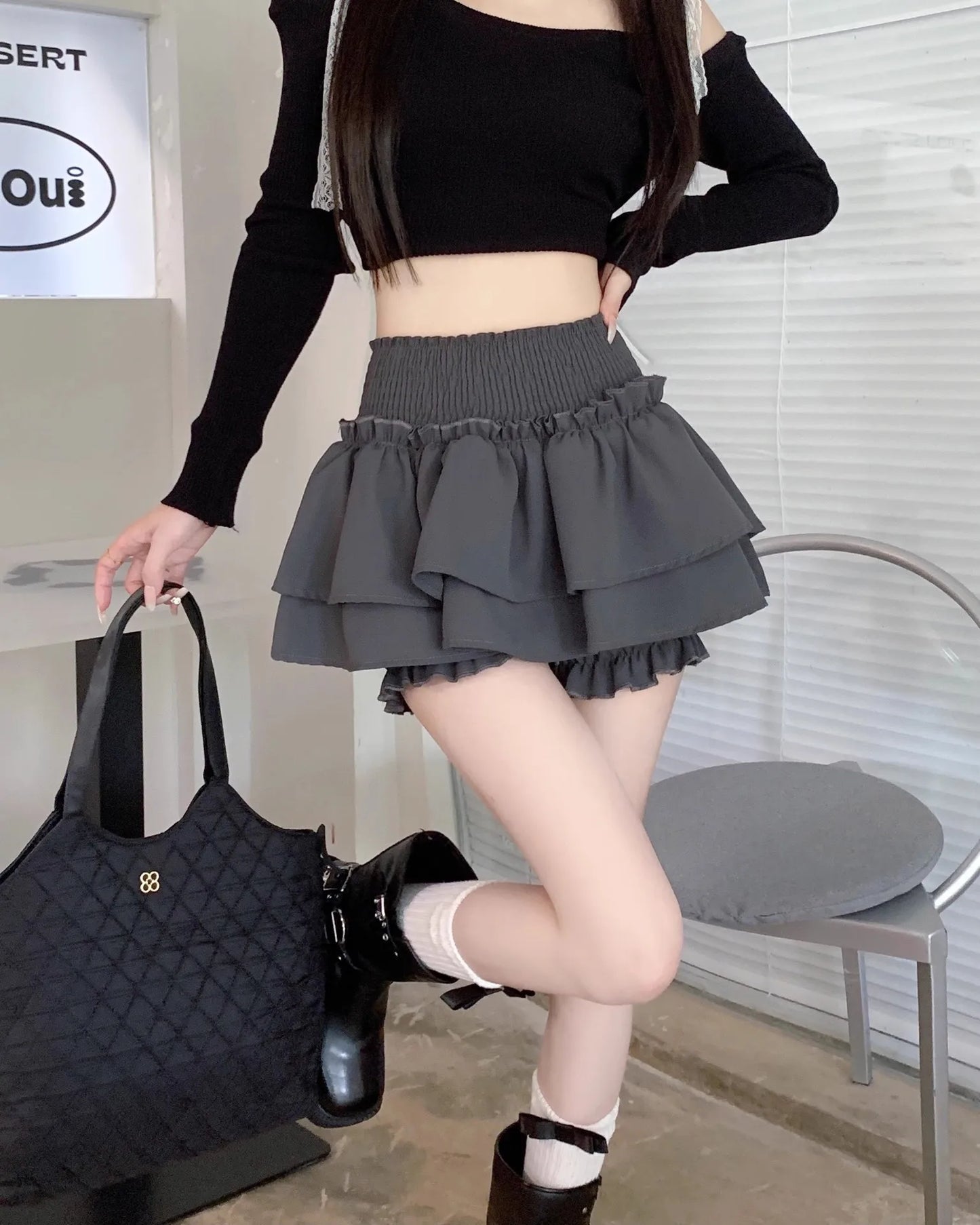 Women‘s High Waist Ballet Cake Skirt 2026 Spring Summer Slimming Short A Line Fluffy Mini Pants Style