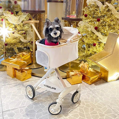Luxury PU leather pet stroller,Car Pet Basket,lightweight Foldable Dog Travel Stroller,Portable Outdoor Cat and Dog Stroller