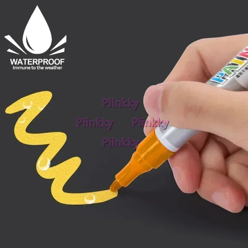Car Paint Scratches Repair Brush Pen Black White Red Silver Waterproof Water Paint Marker Pen Car Tire Tread Care Automotive