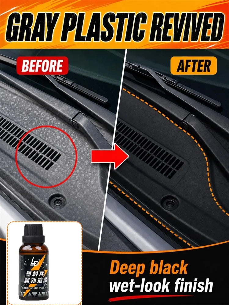 Hydrophobic Plastic Restorer Kit – Repels Water & Restores Gloss on Car Trim, Long-Lasting Coating for Exterior Detailing