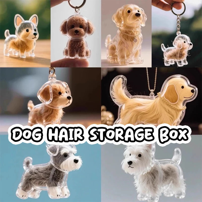 New Clear Puppy Hair Memorial Keepsake Capsule Pet's Dog Fur Container DIY Pendant Keychain Decor Pet Lovers Home Display Gifts