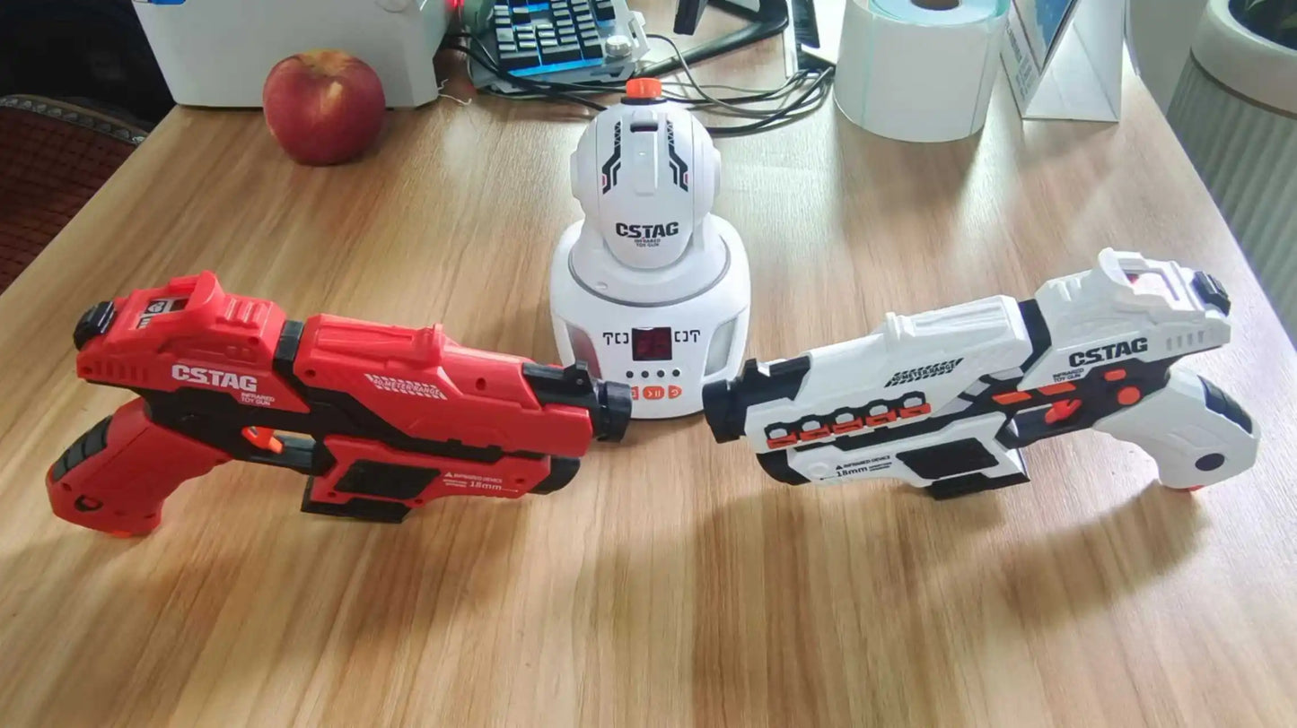 CSTAG Projector Shooting Game Guns Set New Kids Gifts Science&Imagination Toy For Boys Laser Tag Infrared Pistol Guns Game Toys