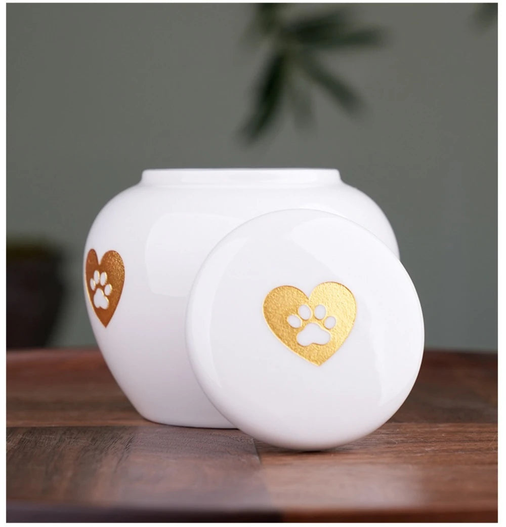 Ceramic Can urns for puppy ashes Sealed and moisture-proof pet souvenir animal funeral urn portable pet memorials and gifts