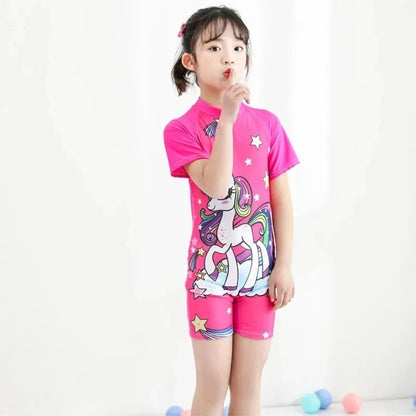 2-10T Summer Kids Boy Swimsuits Vacation Beach Pants Long sleeve Tops with Hat Toddler Sets Fashion Children Surfing Swim Suit