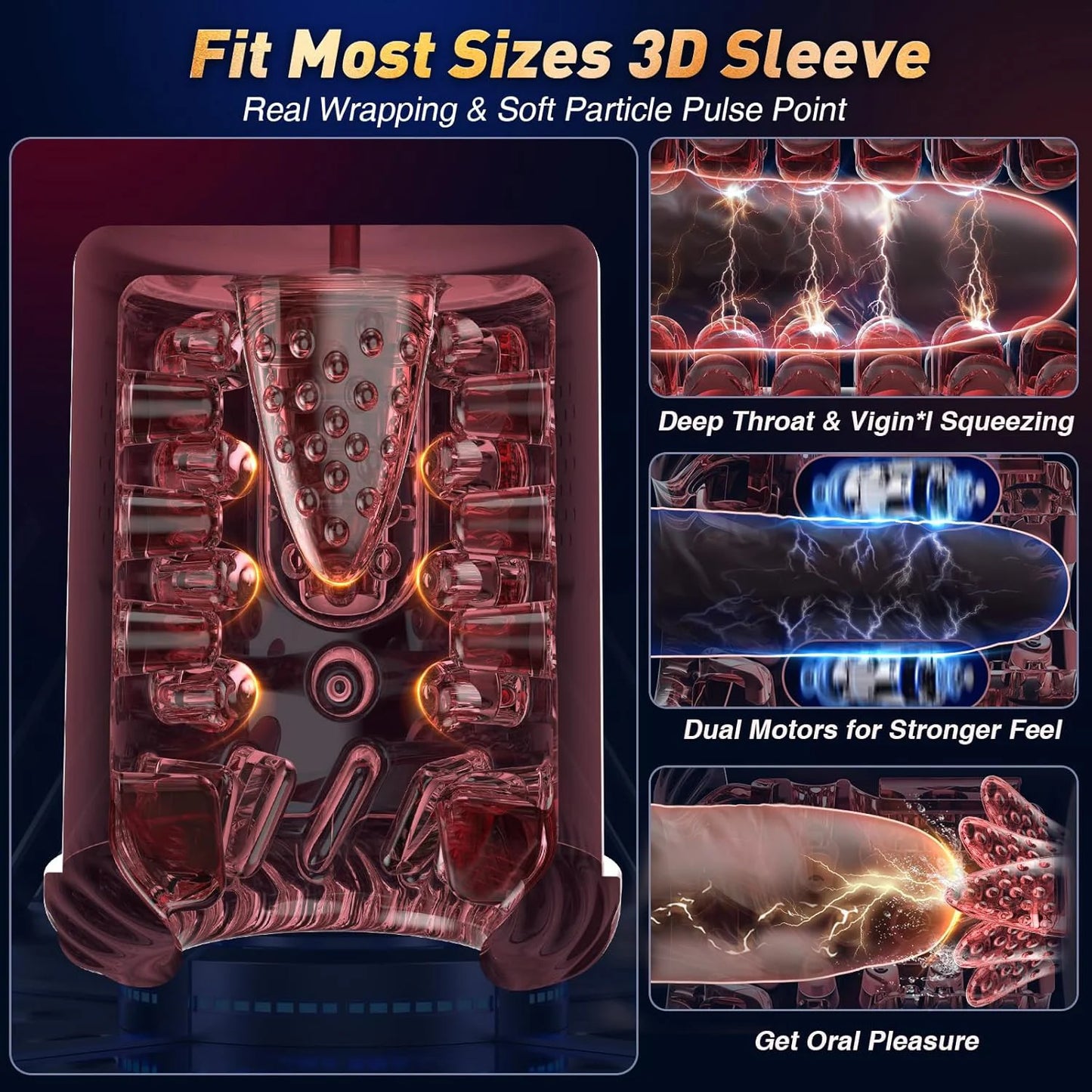 Automatic Male Masturbation Cup Thrusting Rotation Male Masturbator Sucking Licking Vacuum Penis Pump Real Pocket Pussy Sex Toys