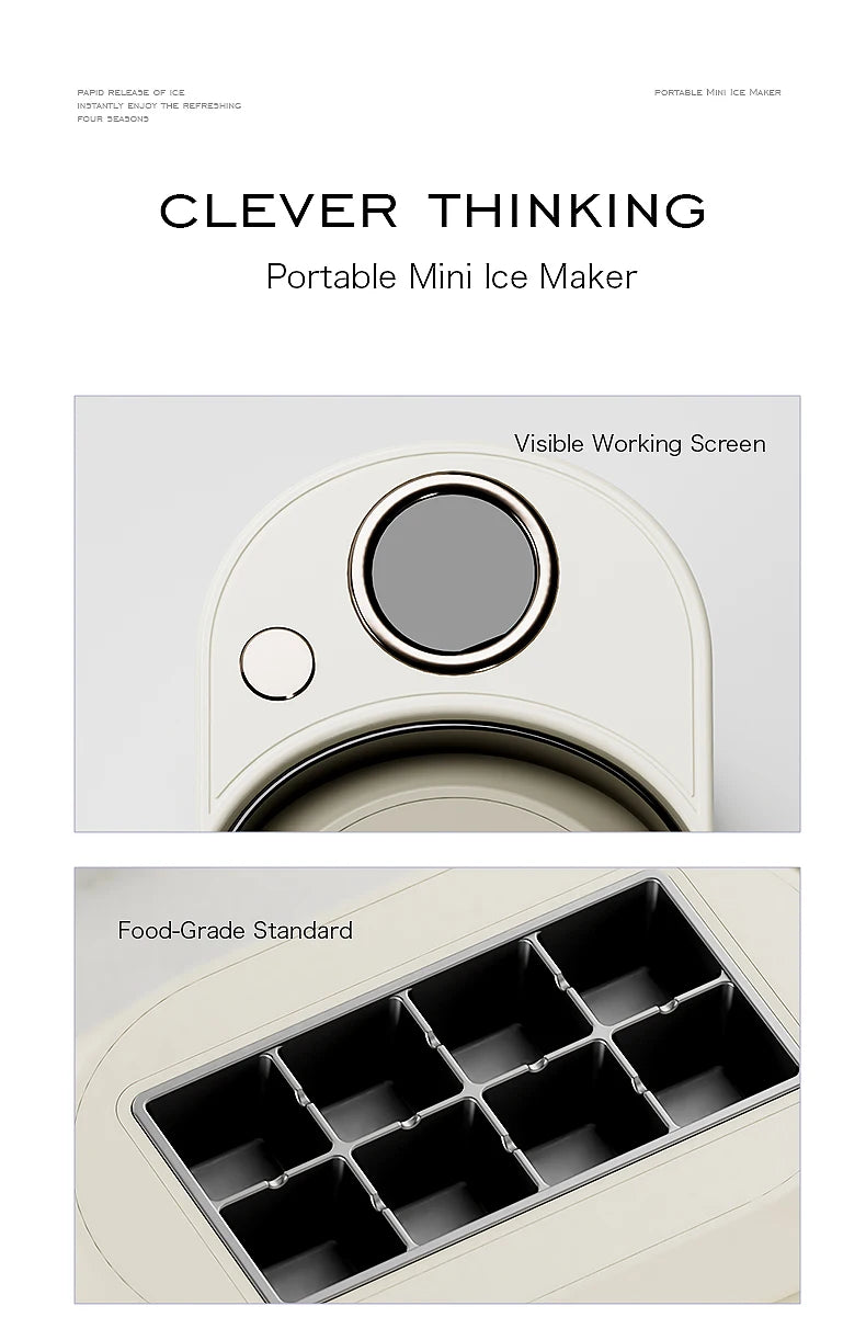 Electric Small Ice Maker Home Dormitory Office Camping Ice Automatic Ice Making Box Ice Machine Home Car Dual Use 12/110/220V