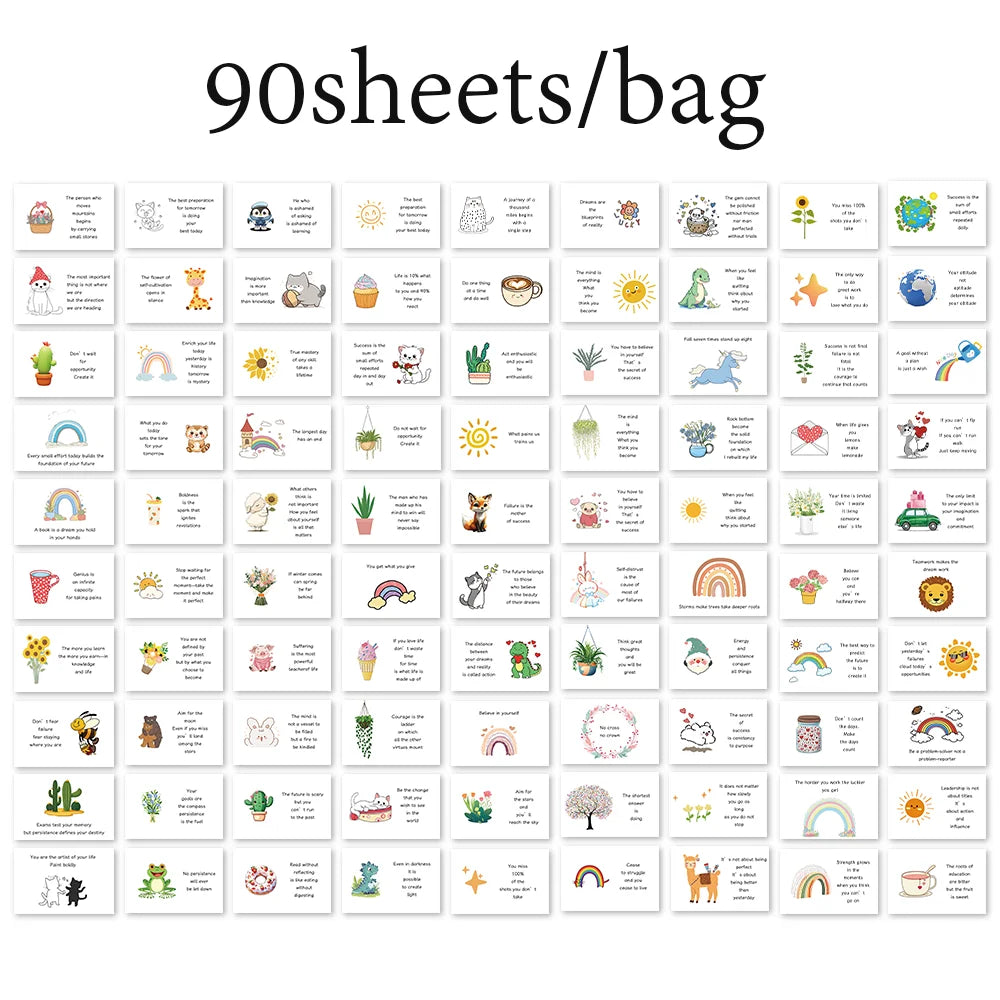 90pcs Inspirational Affirmation CardsMotivational QuotesMotivational InspirationBlessing CardsBirthday GiftsMessage Small Cards