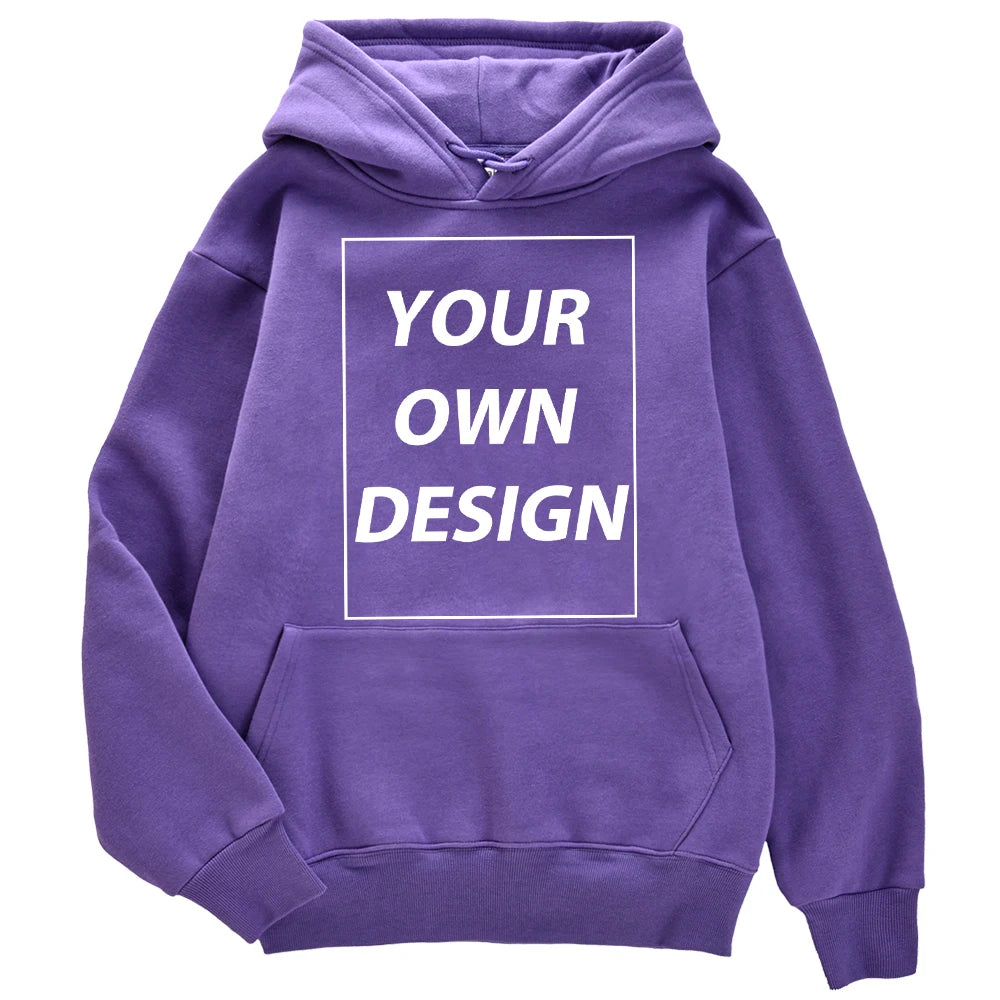 Customized DIY Print Men Woman Autumn Winter Hoodies Casual Classic Pullovers Simple Comfy Streetwear Soft Warm Sports Clothing