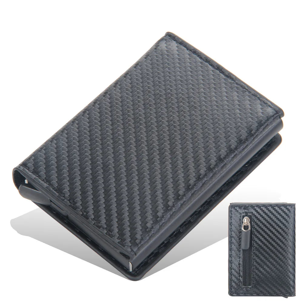 Pop Up Credit Card Holder Wallets Men Slim Rfid Blocking CardHolder Wallet for Men Card Money Bag Purse PU Leather Short Wallets