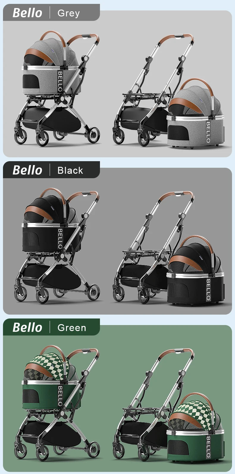 STLFBello Cat Trolley Cat Stroller Pet Stroller Cat Pet Carriers & Travel Products
