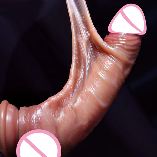 Realistic Dildo Skin Sliding Foreskin for Women Gay Sexmachine Dick Anal Masturbators Strapon Big Penis Dildos Adult Sex Toys 18