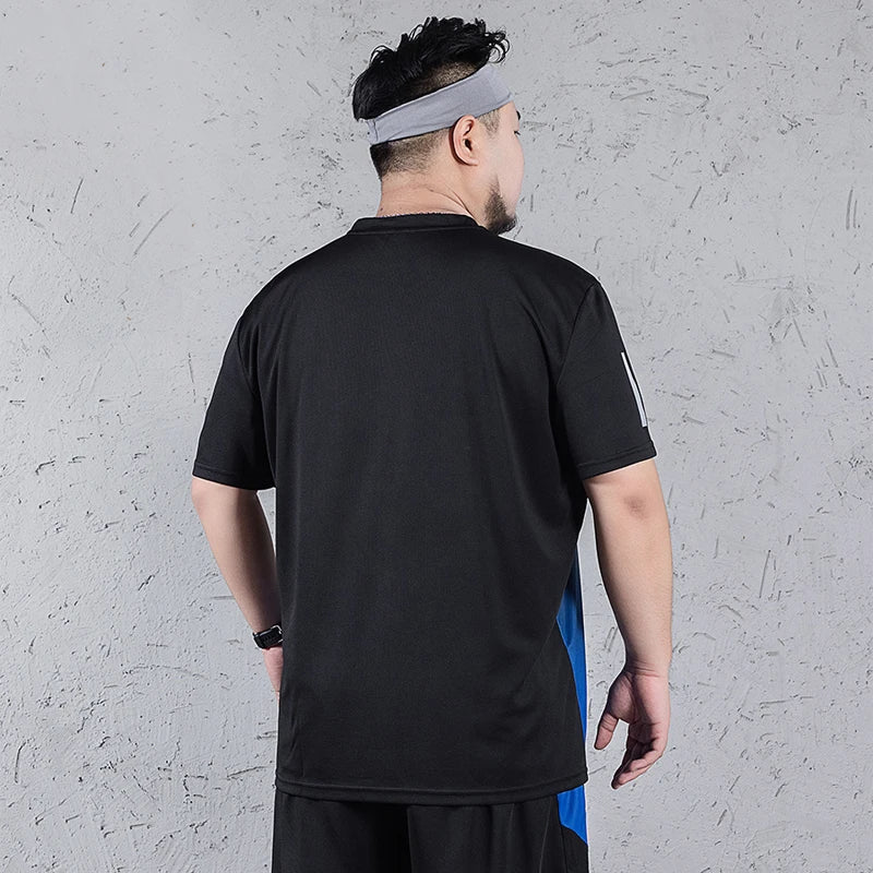 1pc/2pcs Summer Men's Quick Dry T-shirt Shorts Plus Size Short-sleeve Tee Sport Set Casual Shirt Elastic Waist Pant Male Clothes