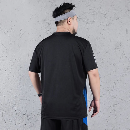 1pc/2pcs Summer Men's Quick Dry T-shirt Shorts Plus Size Short-sleeve Tee Sport Set Casual Shirt Elastic Waist Pant Male Clothes