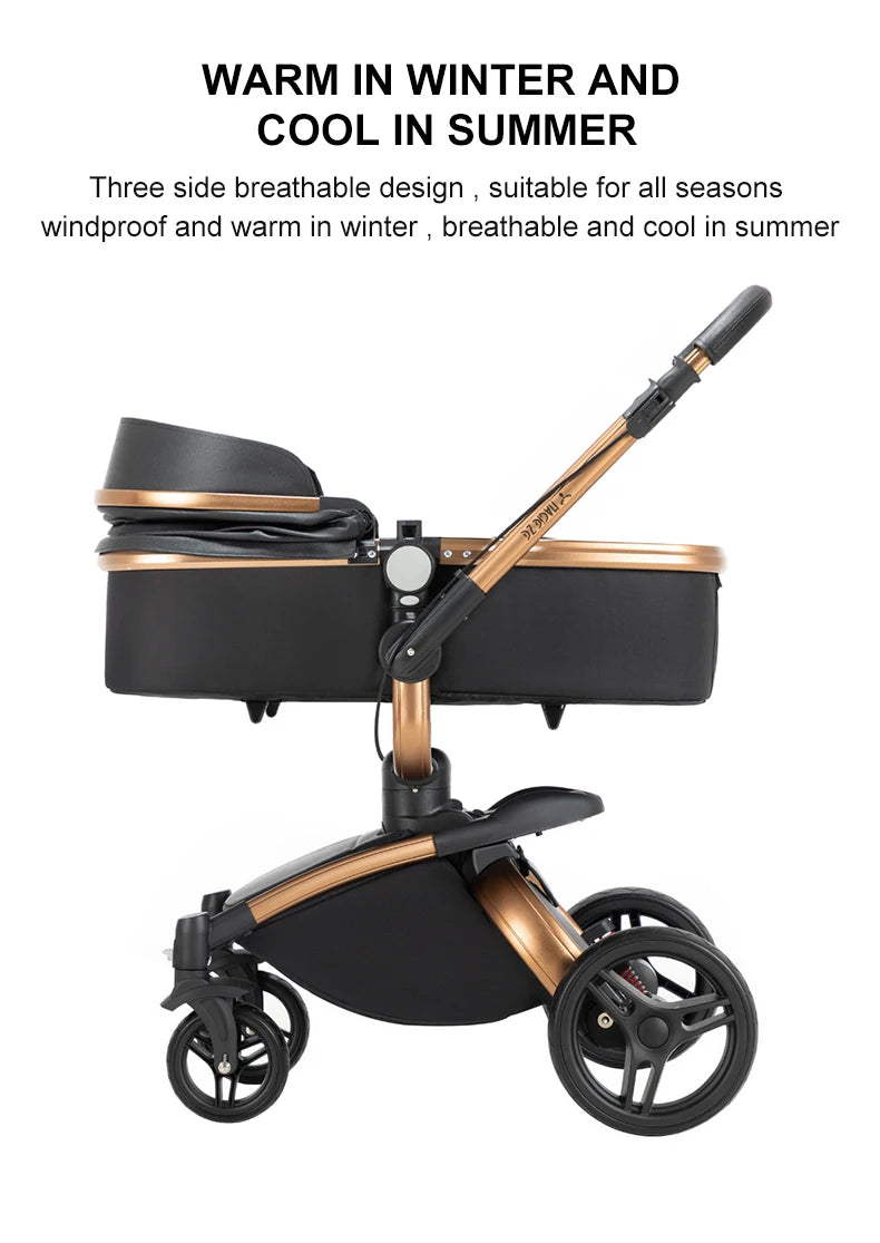 Baby pram Lightweight stroller Baby carriage PU 3in1 stroller Baby stroller 3-in-1 Baby carriage strollers for baby light carts