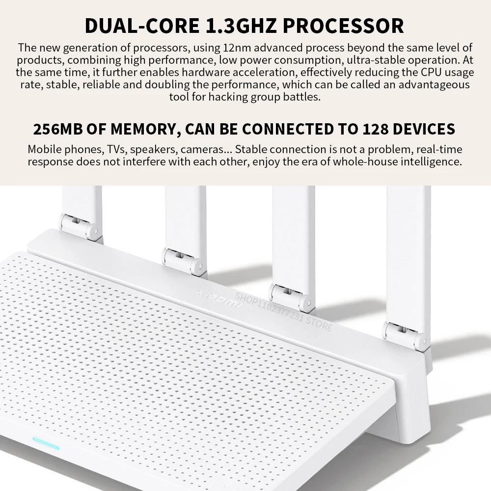 2024 NEW Original Xiaomi AX3000T Router 2.4GHz 5GHz 1.3GHz CPU 2X2 160MHz WAN LAN LED NFC Connection for Home Office Games Mi