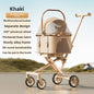 Rose Gold Pet Stroller Fashion Lightweight Foldable Detachable Carrier Bag Dog Cat Travel Cross Border Pet Stroller Dog Trolley