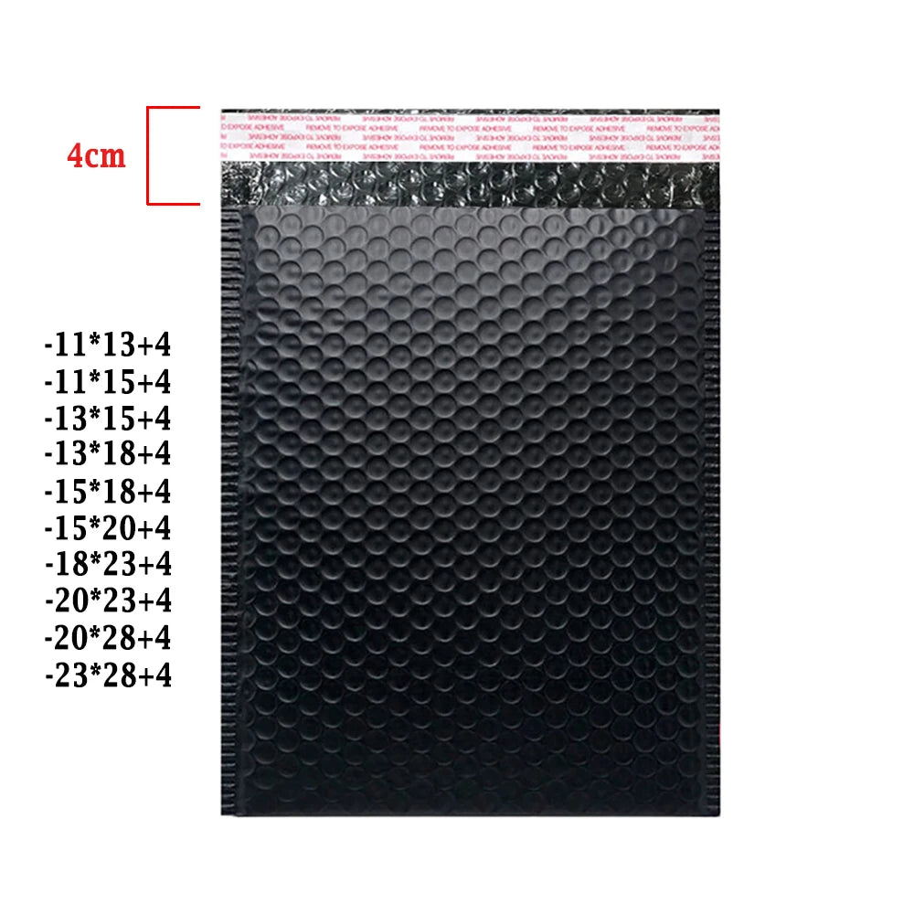 50PCS Black Bubble Envelopes Bag Waterproof Foam Bubble Mailers Express Shipping Envelope Bags Self Seal Packaging Organizer Bag