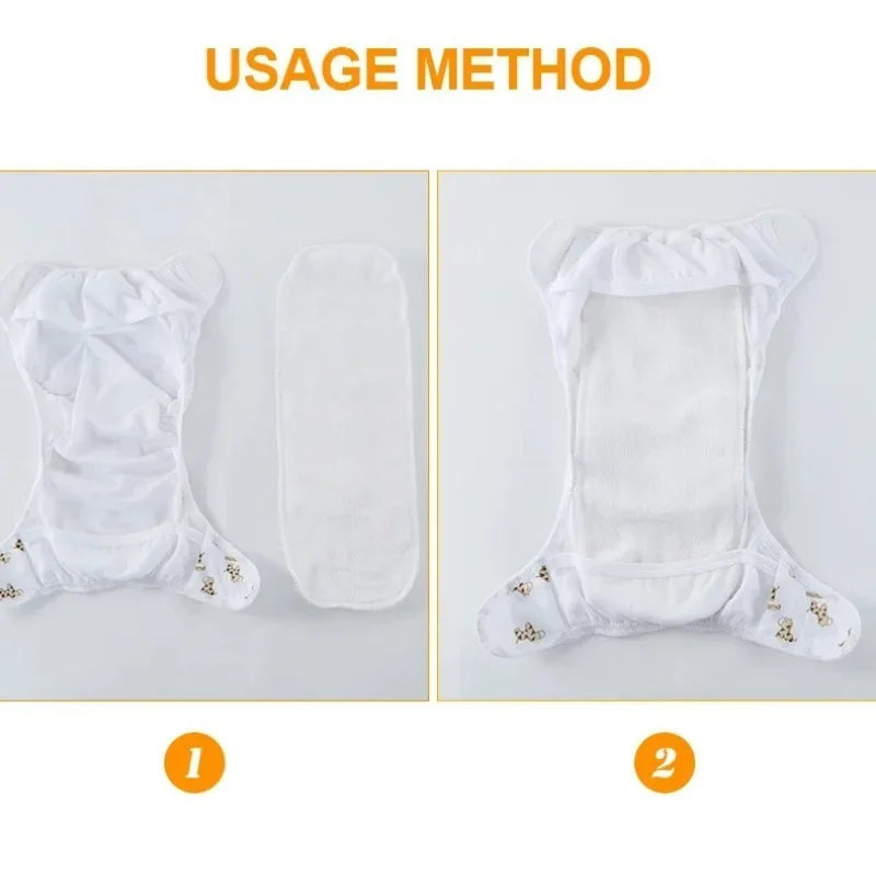 2/5/10Pcs Baby Diapers Reusable Washable Cotton Diaper Ecological Nappies Insert Cotton Cloth Breathable Absorbent Cloth Diapers