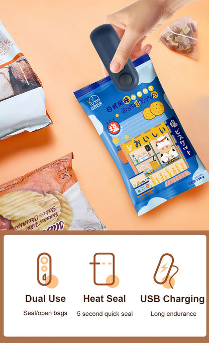 Plastic Bag Sealer Mini Portable Plastic Bags Sealing Machine Handheld Food Packaging Heat Sealer Thermal Plastic Bag Sealants