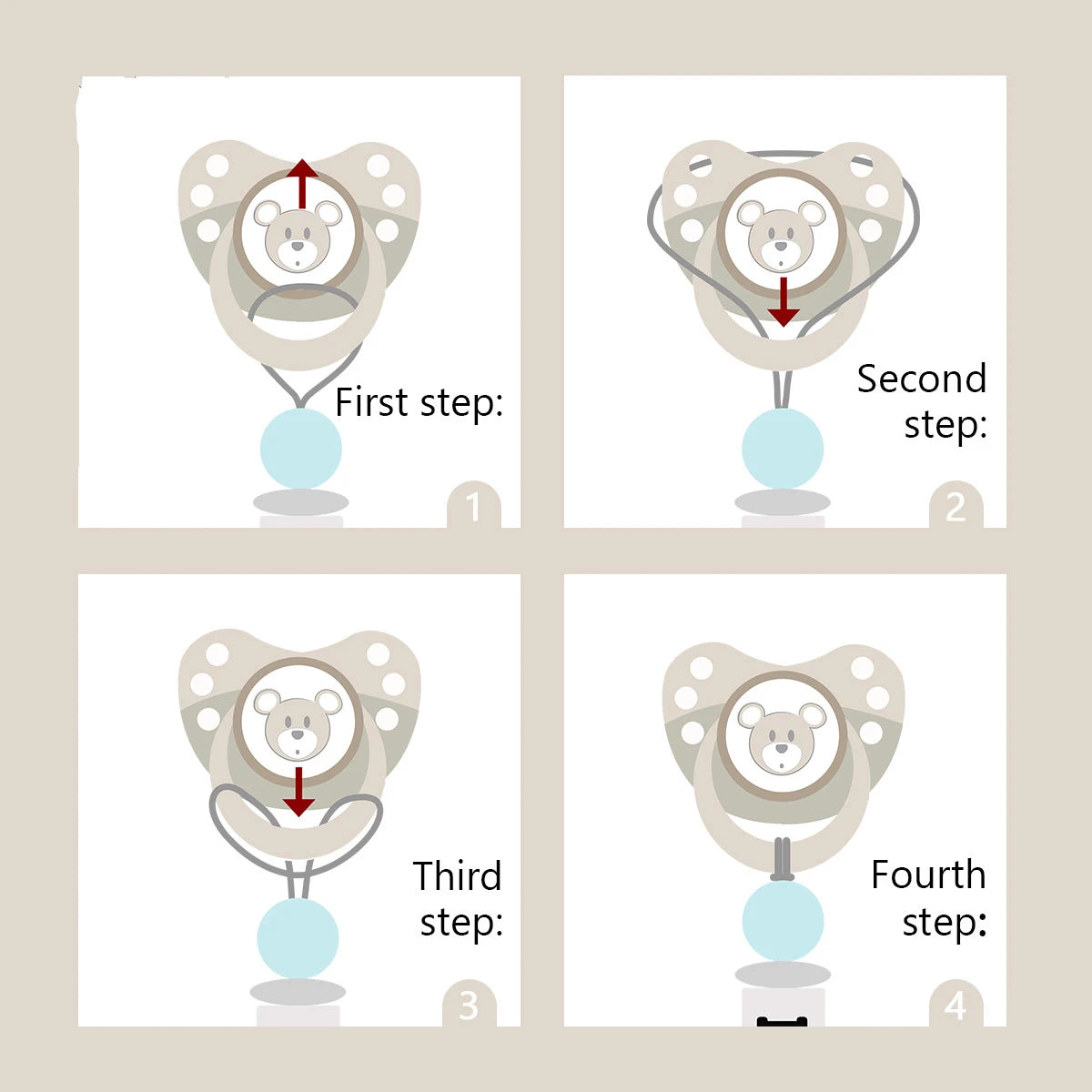 Cartoon Bunny Pacifier Chain Clip Wood Crochet Bear Teething Chain Baby Teether Soother Holder Newborn Chew Toys Pacifier Clips