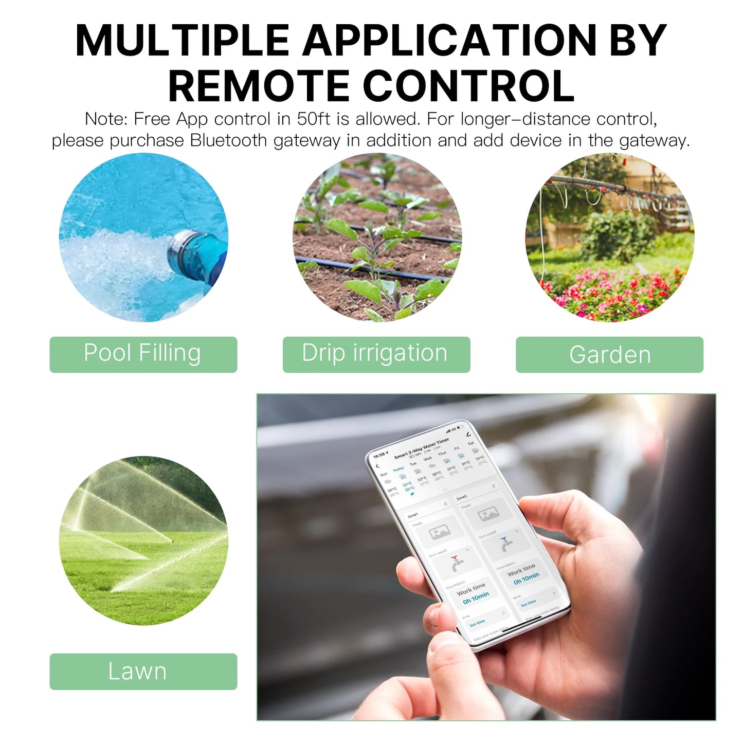 MOES Bluetooth Value Smart Garden Sprinkler Water Timer by 2 Way Rain Delay Filter Programmable Automatic Irrigation Controller