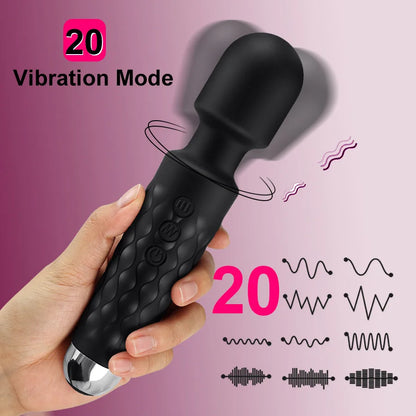 AV Vibrator Wand Personal Massager Clit Stimulator Sex Toy for Women 20 Patterns 8 Speeds Rechargeable Mini Vibrators Adult Toys