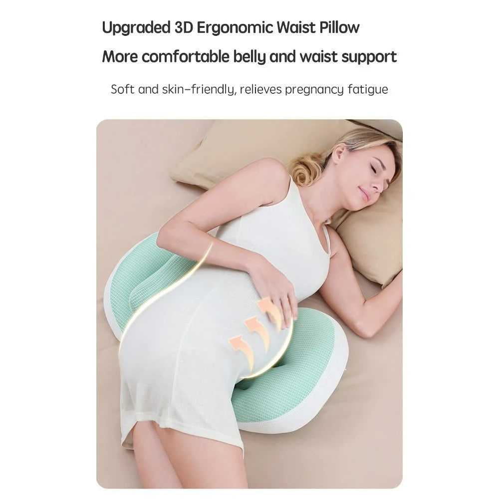 Pregnancy Pillow with 1pc Free An Auxiliary Pillow Cotton Waist Support Pillow for Pregnant Women Sleeping Body Pillow