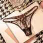 Women Panties Sexy G String Thong Ice Silk Seamless Underwear Leopard T Back Girls Briefs Leopard Underpants Plus Size S-XL