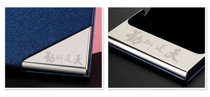 Luxury Wallet PU Leather Business ID Credit Card Holder For Women Men Fashion Brand Metal Aluminum Card Case