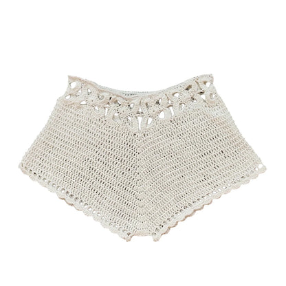 Women´s Beach Shorts Knit Crochet Cutout Bathing Suit Bottoms Drawstring Beach Board Shorts Summer Hot Shorts Streetwear