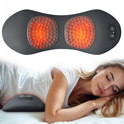 NEW 3-in-1 Back Massager Heat Vibration for Back Pain Relief Herniated Disc Stretch Support Traction Lower Back Massage Pillow