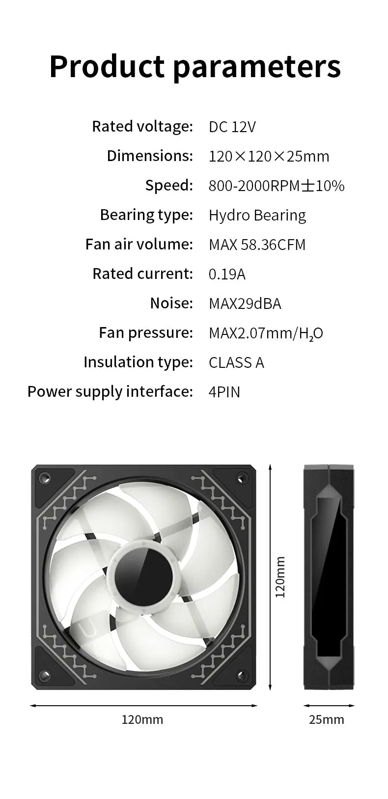 TEUCER Prism12025 PC Case Fan 120mm 5V 3Pin ARGB Cyclic Mirror Light Effect PWM 800 to 2000RPM Cooling Fan 3 Piece Set
