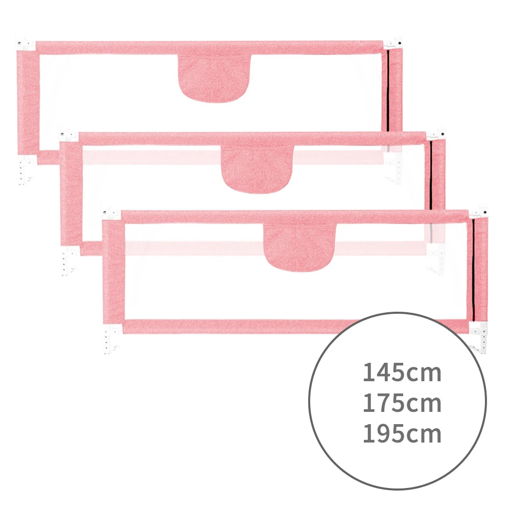 Bed fence for toddlers, Vertical lift bed guard, adjustable height, baby bed grid, 150/200/cm, gray Pink Blue