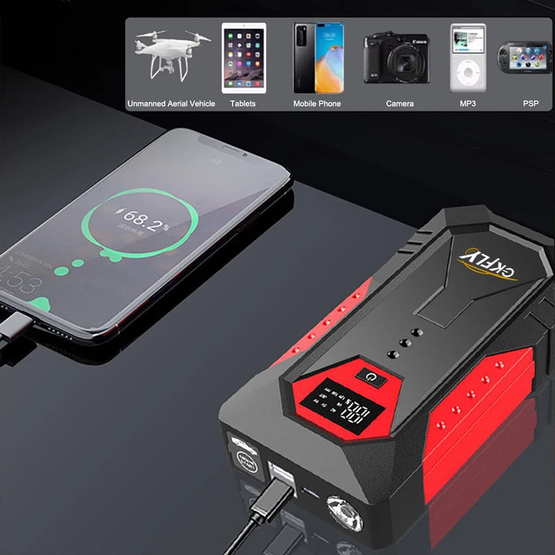 GKFLY 2000A/3000A/4000A Car Jump Starter Power Bank Petrol Diesel Car Battery Charger Starting For Auto Battery Booster