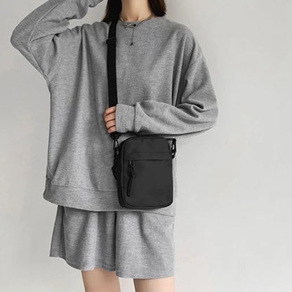 Men's and Women's Single-Shoulder Bags, Crossbody Bags, Solid-Colored Single-Shoulder Small Bags, Lightweight Mobile Phone Bags