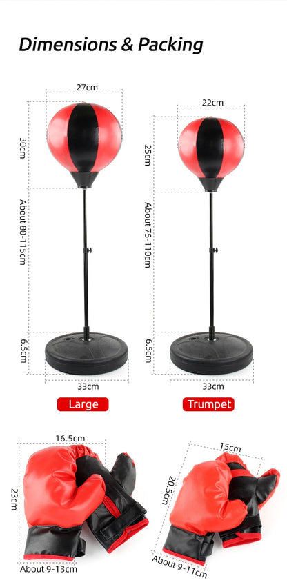 Children's Standing Inflatable Boxing Balls with Hand Pumps Gloves Sports Toys Indoor Outdoor Fun Sports Toy Set Christmas Gifts for Kids Boys and Girls Ship From Germany Fast Delivery