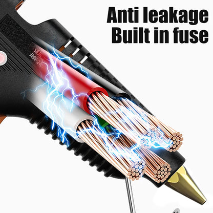 150W Hot Melt Glue Gun 11mm Glue Stick 3-5Min Preheating 15s Quick Release Copper Nozzle Anti-scald 100-220V EU US Plug