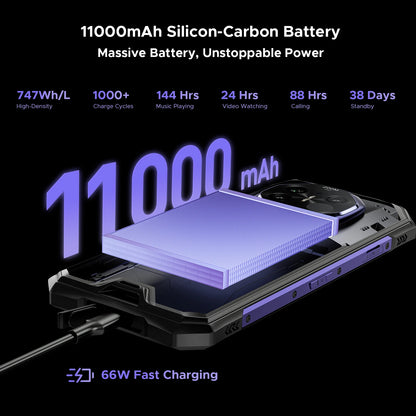 World Premiere DOOGEE S300 Plus Thermal 5G Rugged Phone Thermal Imaging 12GB 1TB 6.78'' Screen 11000mAh Android 16 Mobile Phone