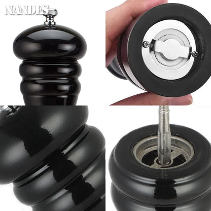 8inch Manual Wood Salt and Pepper Grinder Adjustable Ceramic Rotor Seasoning Spice Grinders Kitchen Cooking Tools