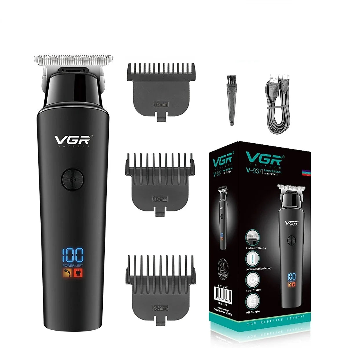 VGR Hair Cutting Electric Hair Clipper Beard Hair Trimmer Haircut Machine Professional Cordless Barber Trimmer for Men V-937