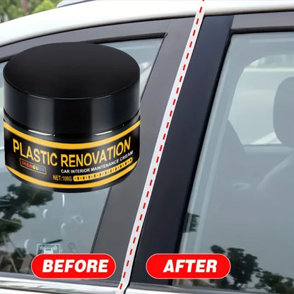 1 Piece 100g Car Plastic Repair Agent Recovery Black Luster Car Interior Leather and Panel Update Wax Coating Car Polishing and Repair Coating Cleaning Rejuvenation Repair Wax