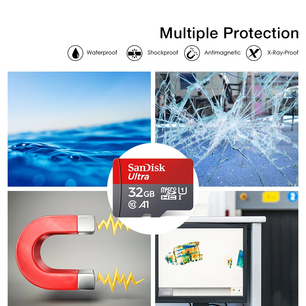 Original Sandisk Memory Card 256GB 128GB 64GB 32GB TF Micro SD Card Class 10 UHS-1 Flash Card Memory MicroSD for Smartphone PC