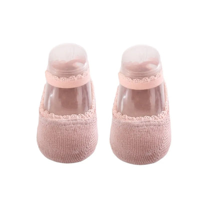 Baby Socks Newborn Socks Summer Lace Baby Socks Solid Color Princess Baby Girl Socks Infant Anti-slip Socks With Rubber Soles