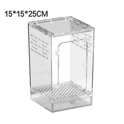 Arboreal Transparent PC Reptile Tank Vertical Terrarium Habitat Ventilated Breeding Cage for Crested Gecko, Tree Frog, Tarantula