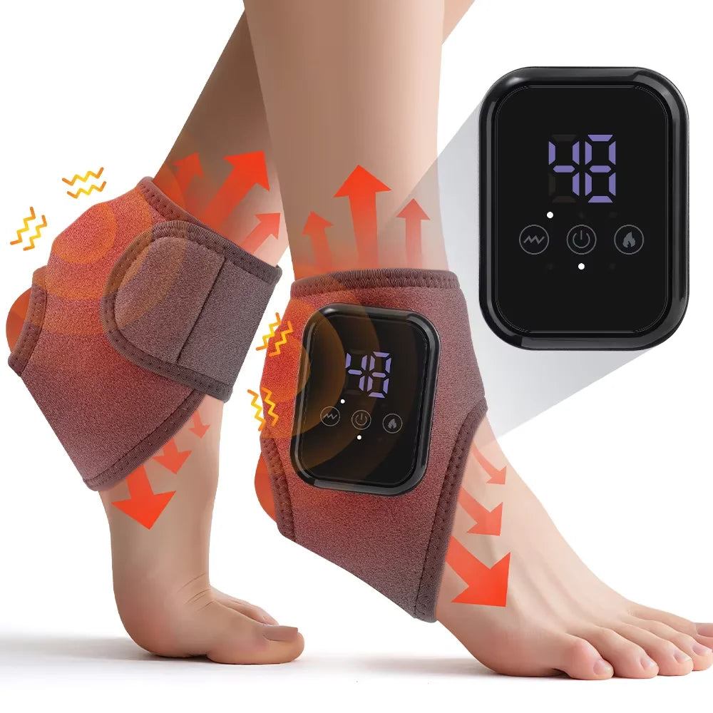 Cordless Heating Ankle Wrist Massager Electric Foot Hand Vibration Massager Warm Ankle Brace Joint Sprain Support Wristband