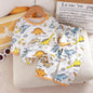 1Set Summer Pour Cotton Boy Girl Outfit Baby Infant T-shirt+Pant Set Kid Cartoon Clothe Set Children Solid Air Conditioning Suit