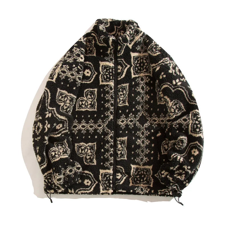 Winter Warm Lambswool Jacket for Men Fashion Stand Collar Zipper Loose Coat 2026 Leisure Hong Kong Style Coats Thickened Jackets